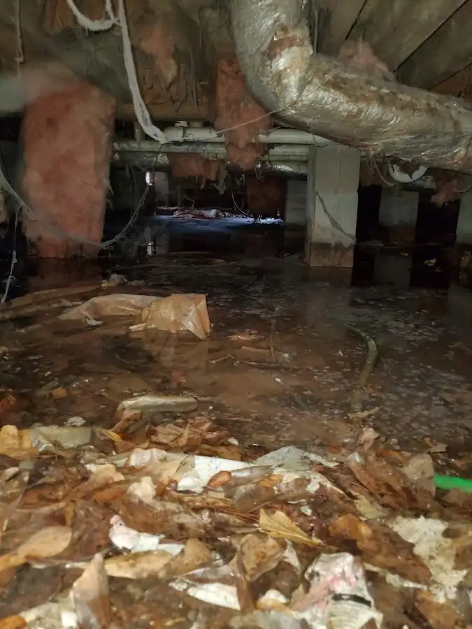 Crawl space flood assessment for Commercial Water Damage Restoration in Woodcliff Lake